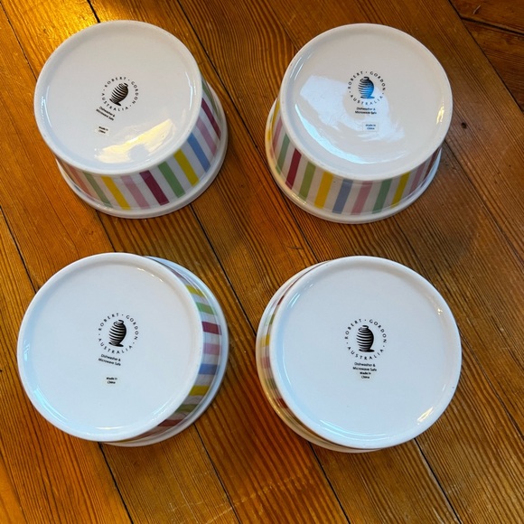 Robert Gordon set of four Multicolor or Striped, ice cream bowls, ramekins - Picture 5 of 6